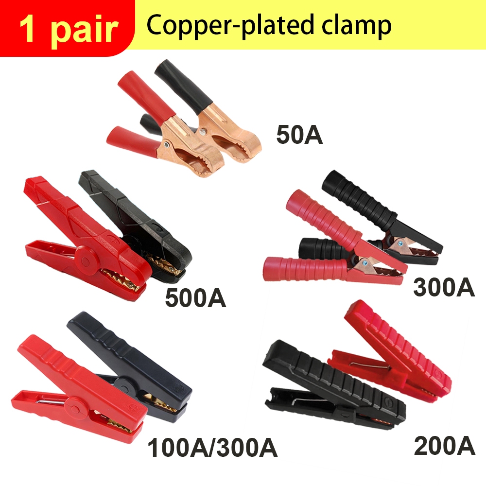Greluma 6-Pack 96mm Battery Alligator Clips – 100A Insulated Copper Clamps For Jumper Cables, Solar, Car Batteries | Red & Black