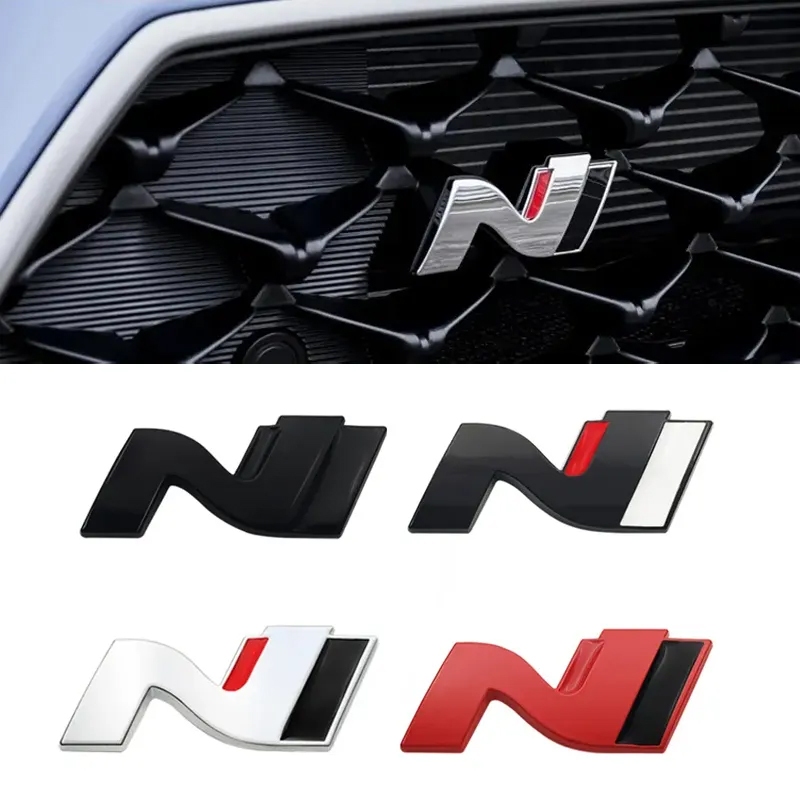 D Metal Car Front Grill Emblem Badge For Hyundai N Line Logo Tuscon Nx I I I Sonata