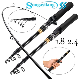 Sougayilang Feeder Fishing Rod Telescopic Spinning/6 Sections Carbon Fiber  Travel Rod 3.0-3.6m Pesca