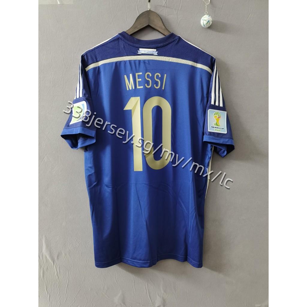 2014 Argentina MESSI away 3A Custom retro football shirt MESSI jersey ...