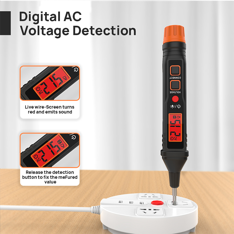 POROMETISTO VT02 AC 12-300V Voltage Detector Pen Live/Neutral Wire ...