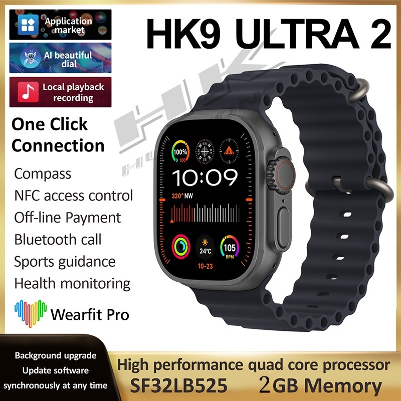 UTELITE✓Ready✓ New HK9 Ultra 2/HK9 pro+ 2-inch AMOLED Smart Watch Men HK8  Upgraded ChatGPT NFC Smartwatch 4GB ROM Dynamic Island Ai Watch Face for  Android IOS 2023