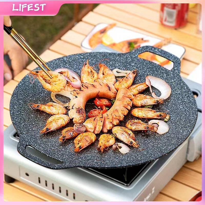 Nonstick Round Griddle Grill Pan For Korean Bbq/teppanyaki Pan, Tawa, Roti  Pan/induction Ready Medical Stone Korean Barbecue Pan Korean Griddle Pan,  Outdoor Camping Picnic Hiking, Cookware Barbecue Tool Accessories - Temu