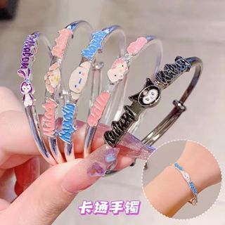 Anime Kawaii Sanrio Hello Kitty Bracelet Charms Metal Beads Making Kit Kids  Gift Jewelry Accessories