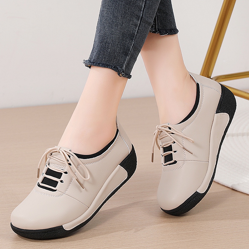 All-match Casual Platform Bottom Heightening Lace-Up Women | Shopee ...