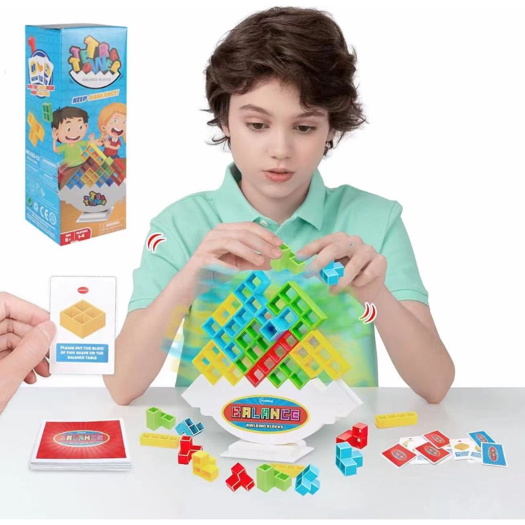 Tetra Tower Games Balance Stacking Team Building Blocks Board Game for ...