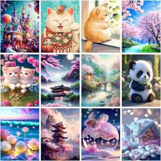 5d Diamond Painting Full Large Square Fairyland Scenic Art Mosaic Picture  Sunset Art Supplies Cross Stitch Adults Home Decoration