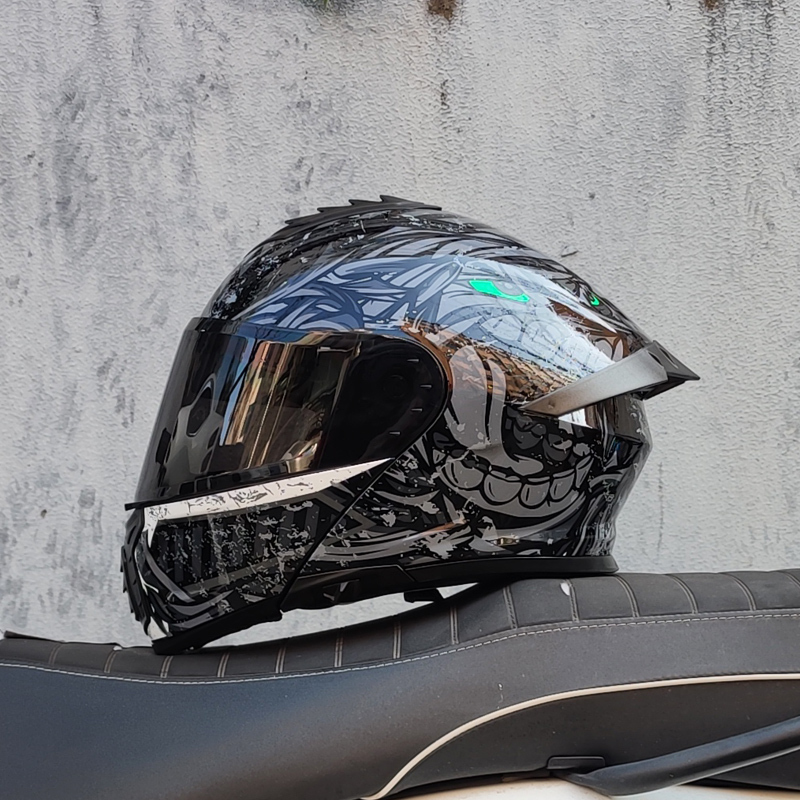 ORZ Motorcycle Helmet Men's and Women's Open Face Helmet Winter Dual