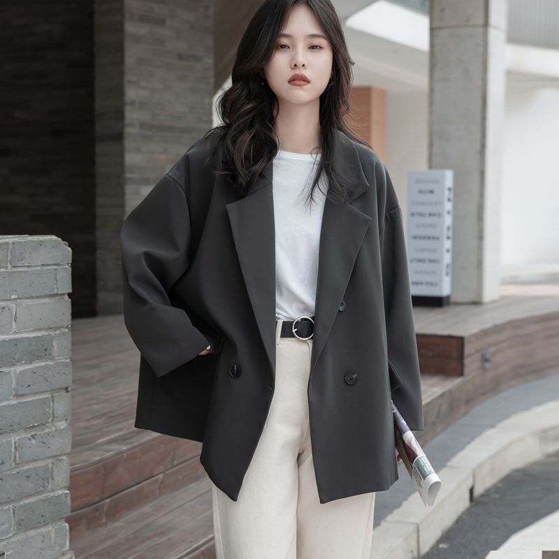 现货🇰🇷女春秋西装外套宽松小众气质休闲办公西服长袖上衣Women's spring and autumn suit jacket loose  niche temperament casual office suit tops