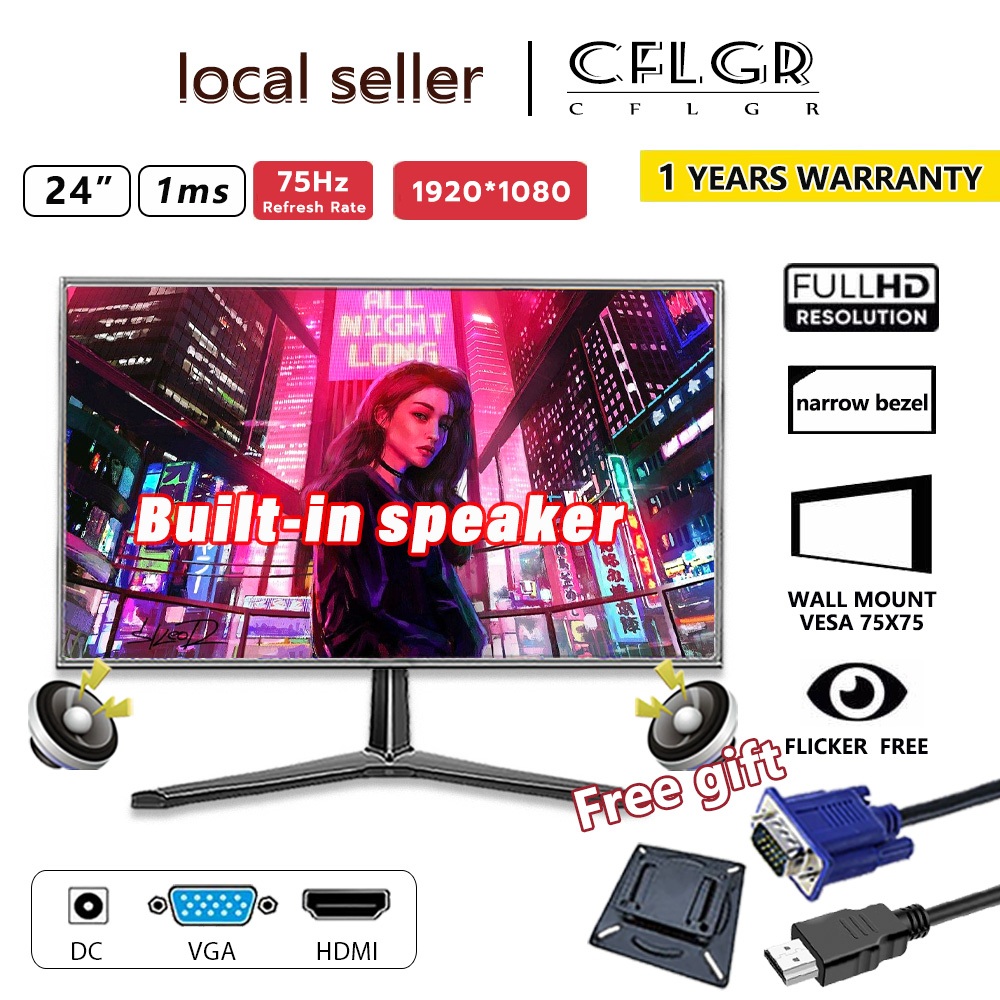 22-27inch LED Monitor Computer PC 19-24inch 144hz Laptop Office Gaming ...