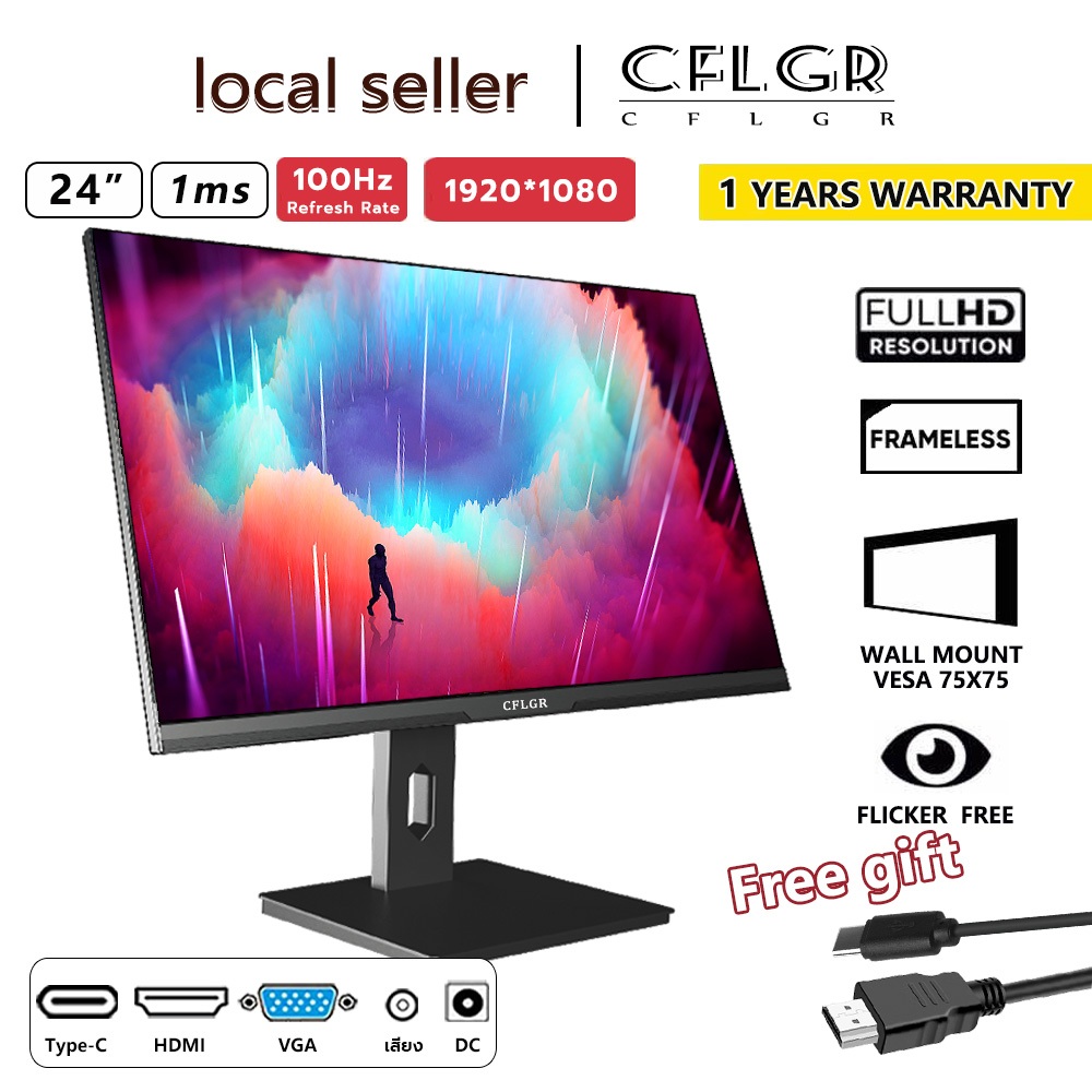 22-27inch LED Monitor Computer PC 19-24inch 144hz Laptop Office Gaming ...