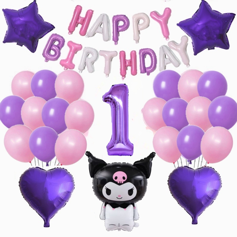 27pcs Kuromi Theme Birthday Party Balloon Set Latex Balloon Creative