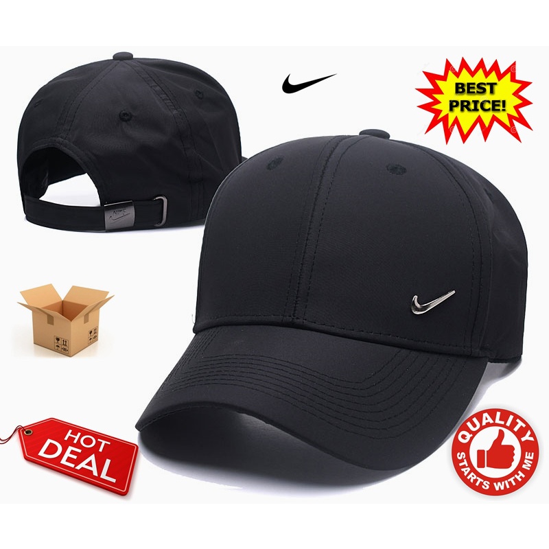 🧢🎁High Quality Topi Metal Logo Nike Baseball Cap Men Women Hat Casual ...