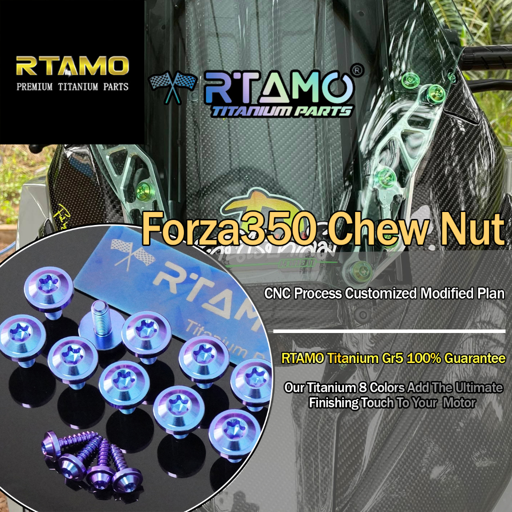 RTAMO Titanium Gr5 Froza 250 Forza 300 350 Chew Nut Windshield Bolt