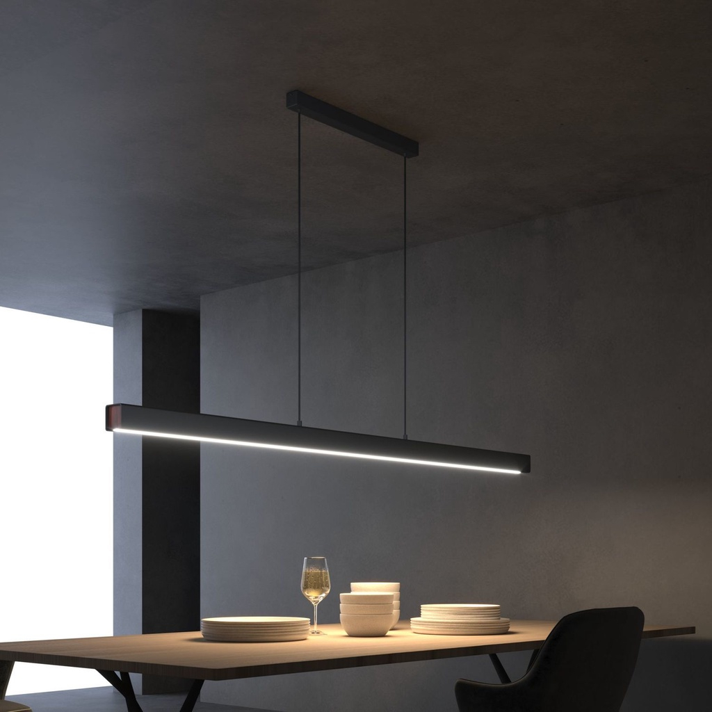 Modern LED Long Pendant Light Minimalist Kitchen Dining Room Linear ...