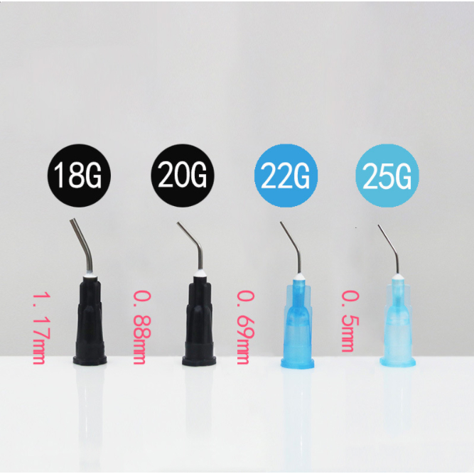 300pcs PRE BENT FLOW NEEDLE TIPS BLUE 25 GAUGE FOR ETCH DENTAL GD - View #4