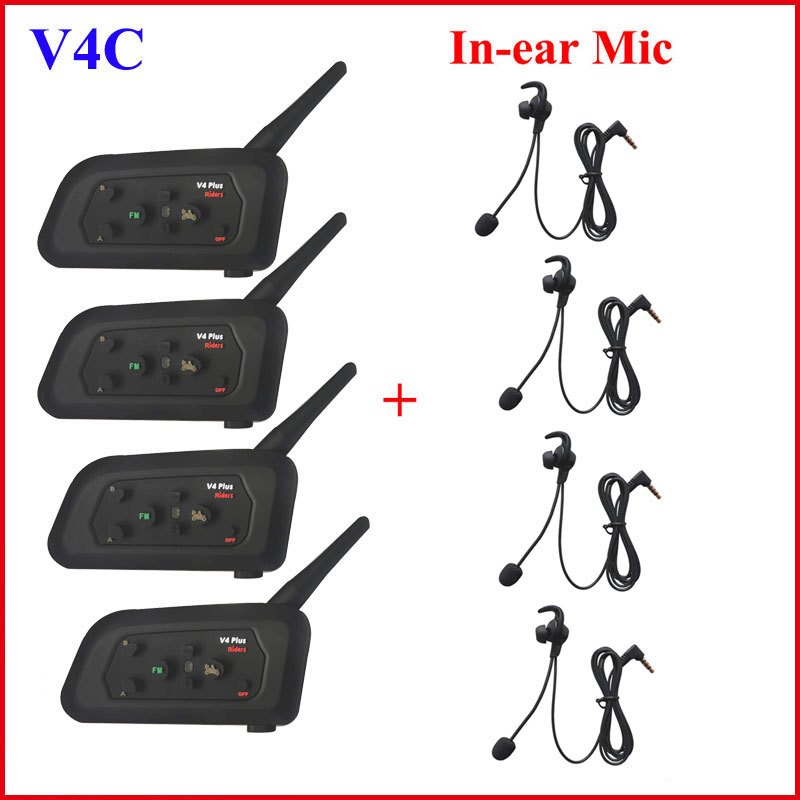 EJEAS FBIM 4-Person Full Duplex Bluetooth Intercom Headset For Referees – Soccer, Football, Sports