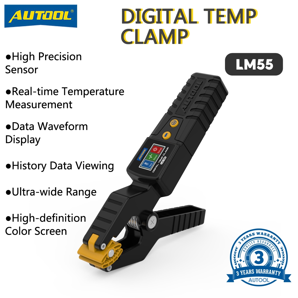 LM55 Digital HVAC Thermometer Clamp - High Precision Temp Sensor For AC/Refrigeration Pipes (-50°C To 260°C)