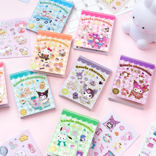 24 pages New Cute Sanrio Mini Guka Sticker book kuromi cartoon DIY ...