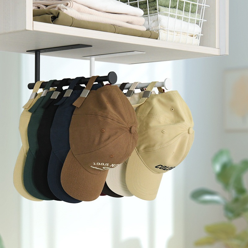 Retractable Hat Storage Rack Wall-Mounted Perforated Cap Baseball Cap ...