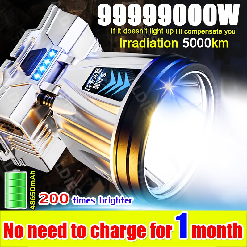 Irradiation distance 9000km headlamp rechargeable water proof led