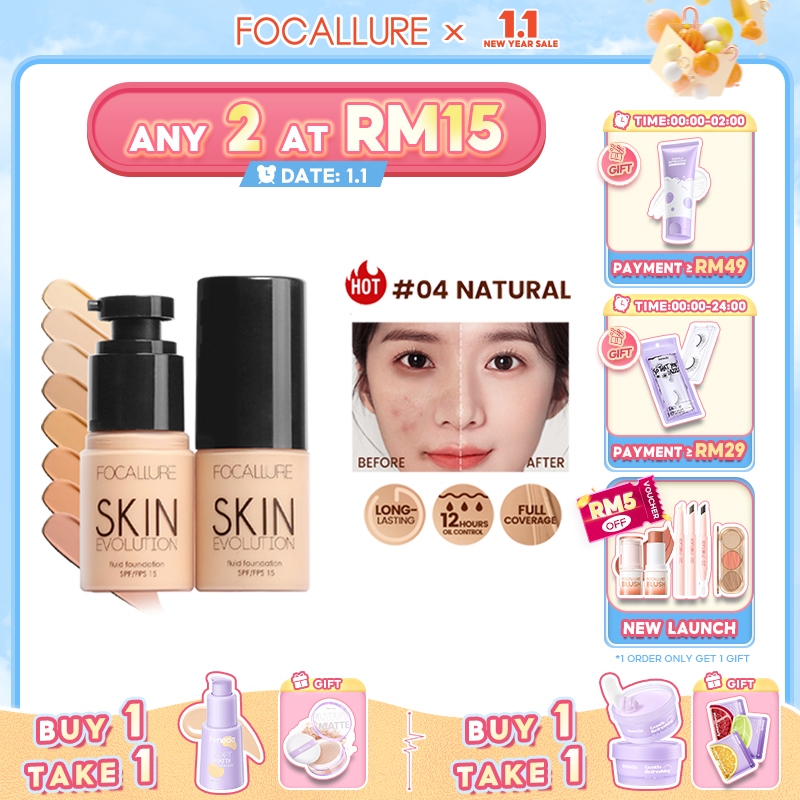 FOCALLURE Liquid Foundation BB Cream Face Base Makeup Shopee Malaysia