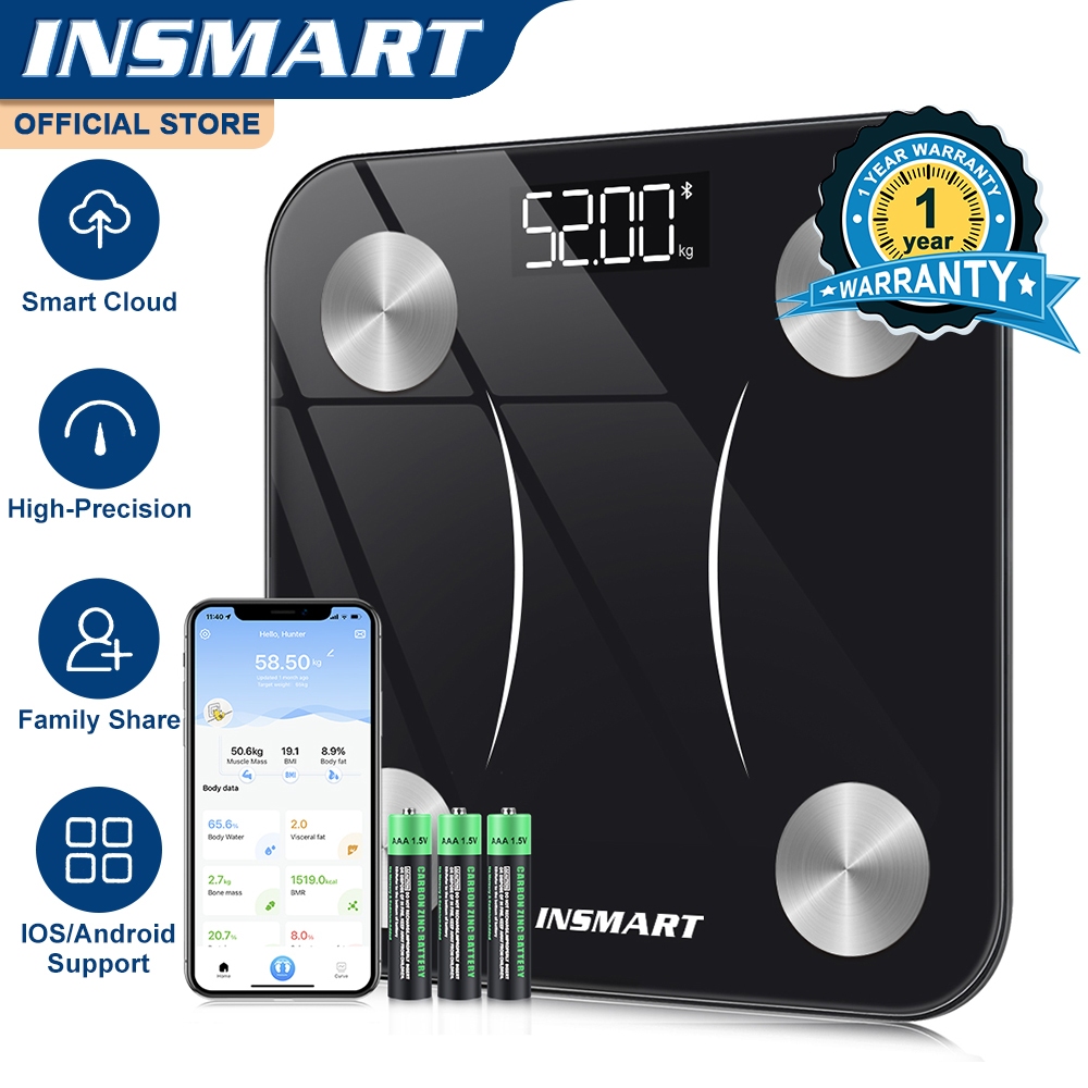 Insmart In Bluetooth Bmi Weight Scale Body Fat Weighing Scale Penimbang Berat Badan Digital