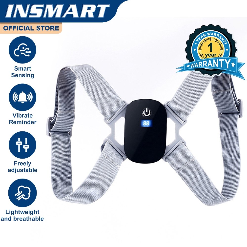 INSMART Support Back Shoulder Hunchback Induction Correction Strap ...
