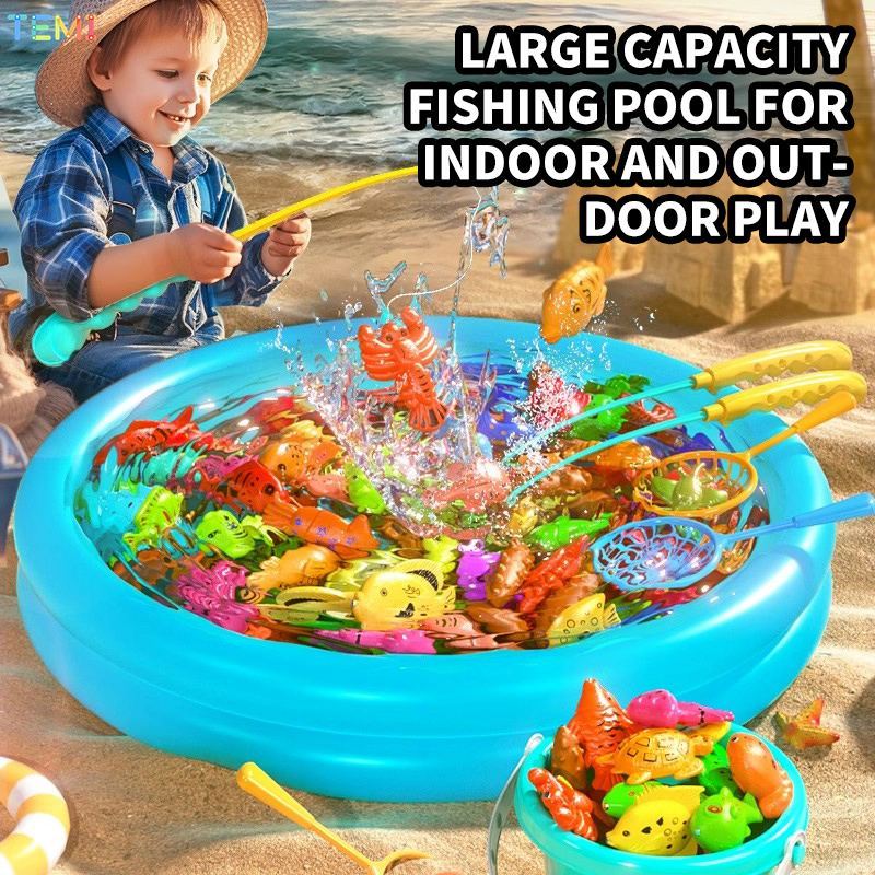 Fishing Toy for Kids with 60cm big pool Mainan Pancing Ikan Kolam ...