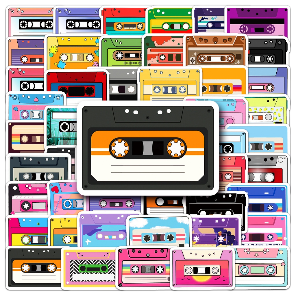 50/10Piece Funny Retro colored magnetic tape Waterproof Sticker For ...