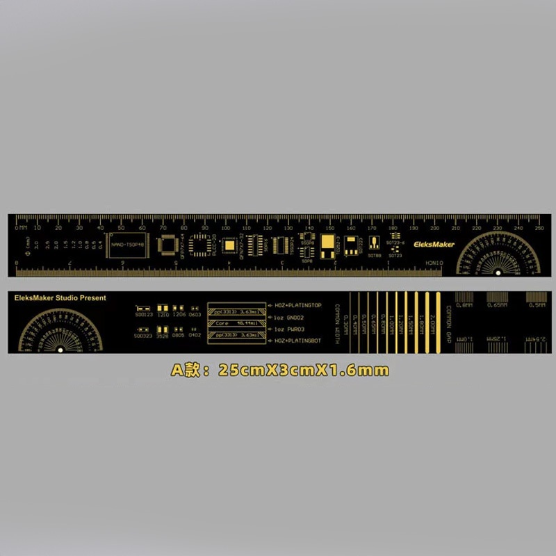 -LW- EM EleksMaker Gold-Plated Packaging Ruler -25CM | Shopee Malaysia