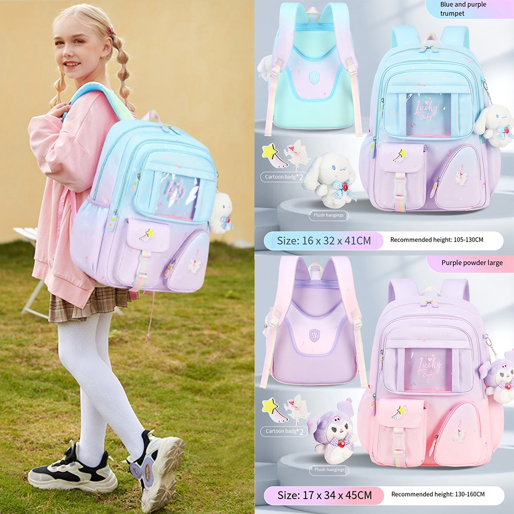 2024 new elementary school students schoolbag girls sweet cute gradient ...