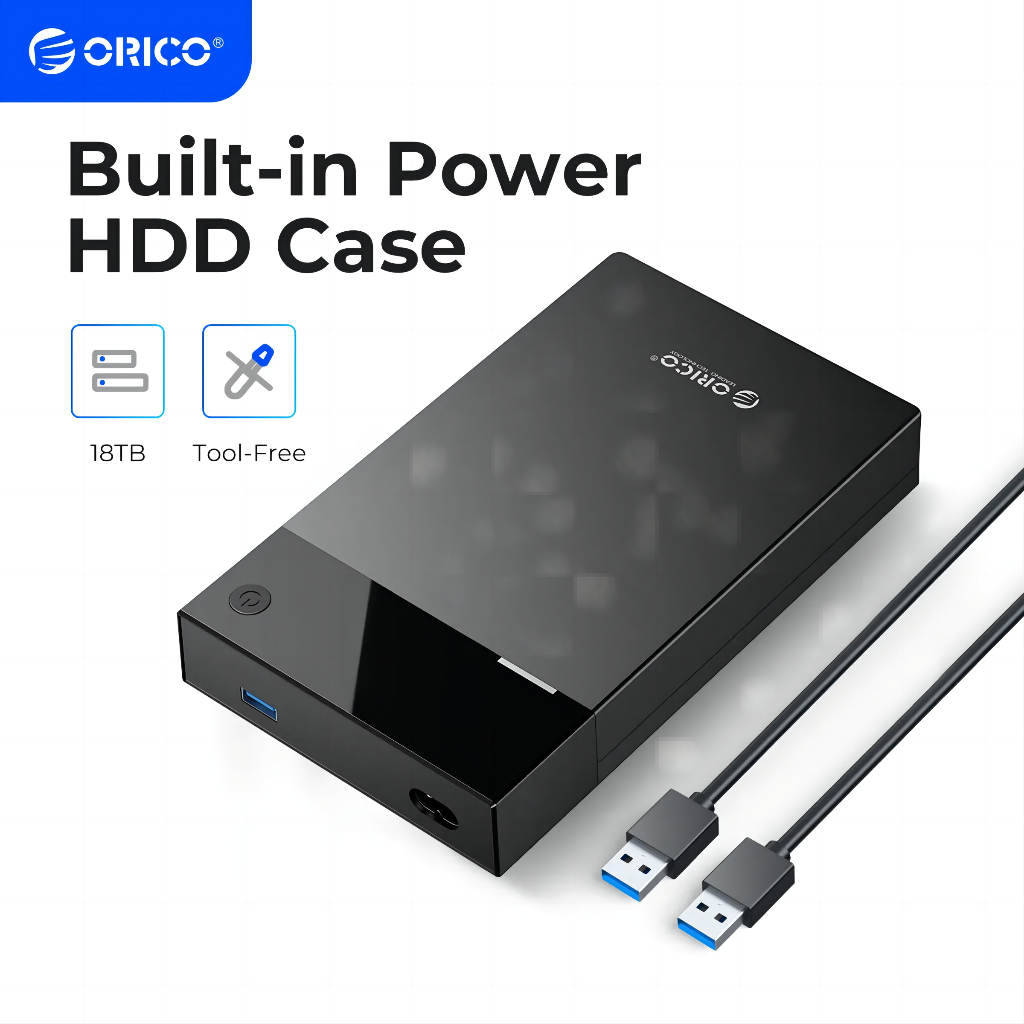 ORICO 3.5 Hard Drive Enclosure USB 3.0 to SATA III External Hard Drive Case Up to 16TB Portable
