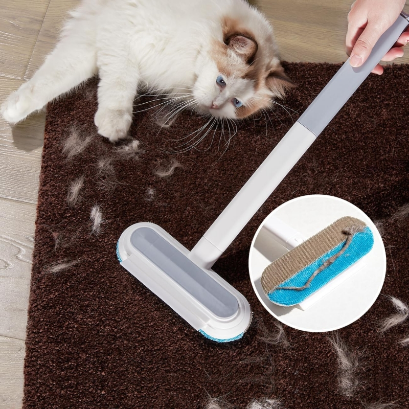 Cat Hair Remover Brush Lint Roller Long Handle Roller Dust Remover