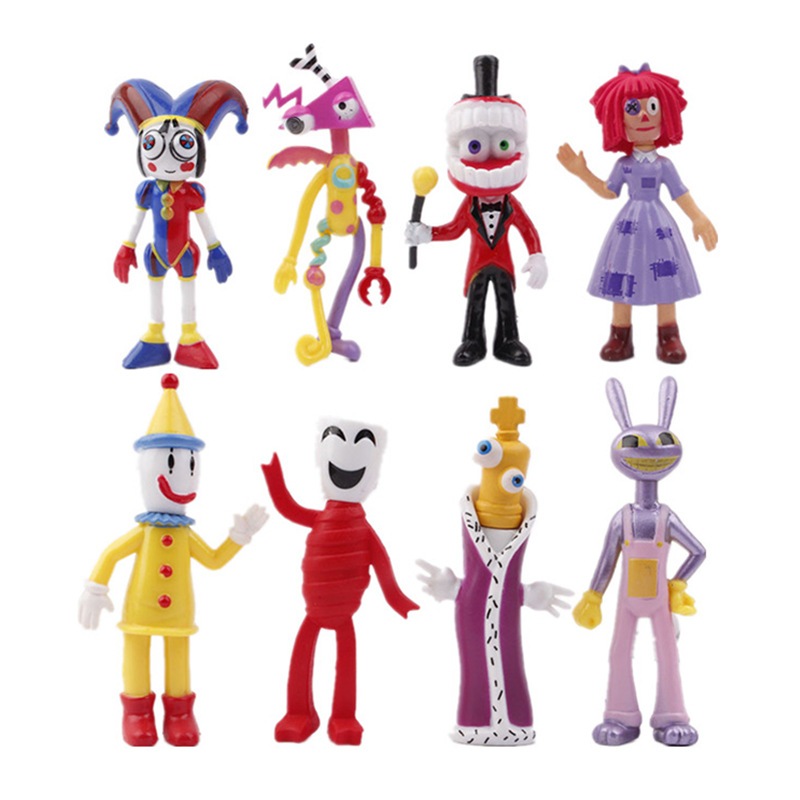 8Pcs/Set 10cm The Amazing Digital Circus Figure Circus Scary Pomni Jax ...