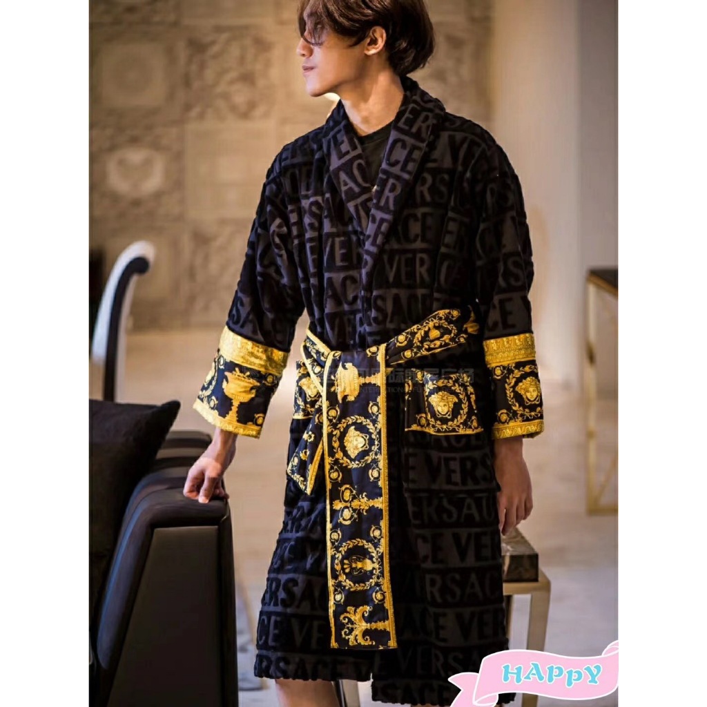 In Stock! Versace Same Pure Cotton Bathrobe 2024 New Counter Same High