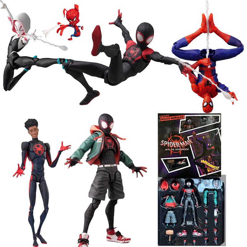 Spiderman Miles Morales Into The Spiderverse SV Spider Man Peter Parker ...