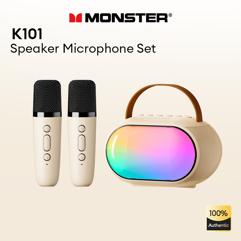 Monster K101 Bluetooth Speaker Microphone Surround Stereo Sound Smart Compatible Low Latency