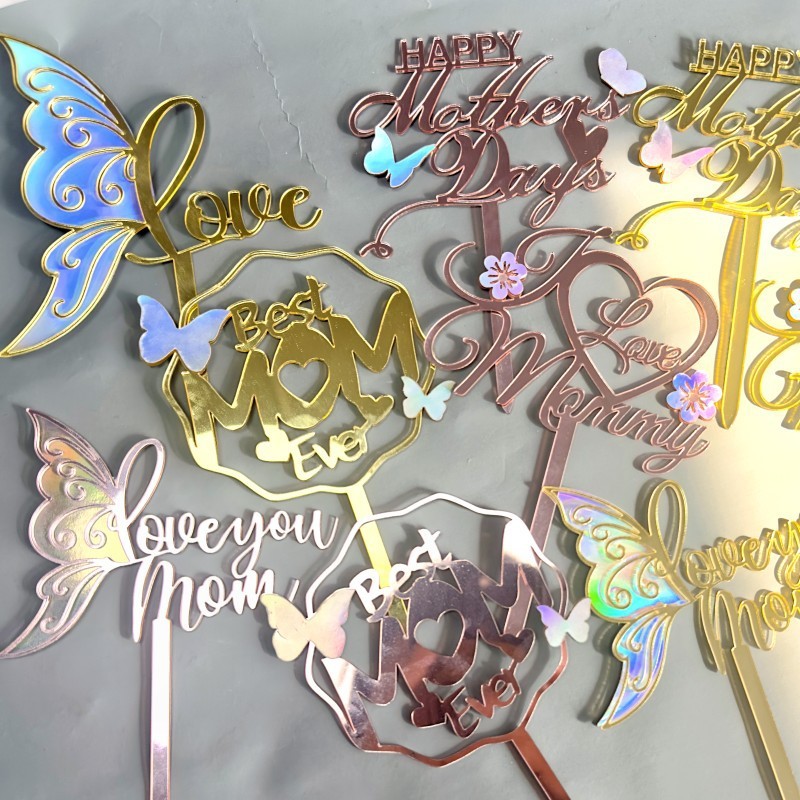 Happy Mother's Day Cake Topper, Acrylic Cake Topper Best Mom Ever Cake ...