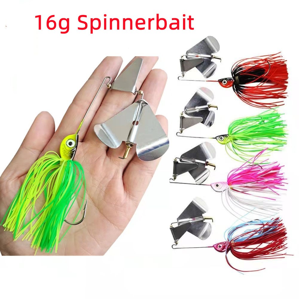 16g Spinnerbait Fishing Lures Bass Fishing Buzzbait Multicolor Bass Trout  Salmon Metal Spinner Baits Swim Jigs