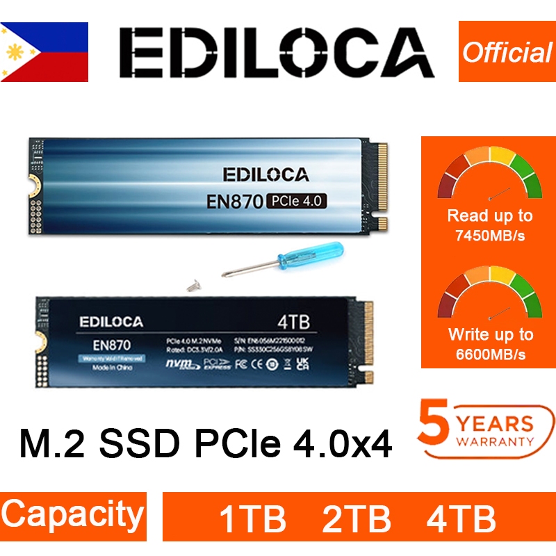 2tb Nvme Ediloca EN870 NVMe SSD PCIe Gen4.0x4 1TB M.2 2280 SSD