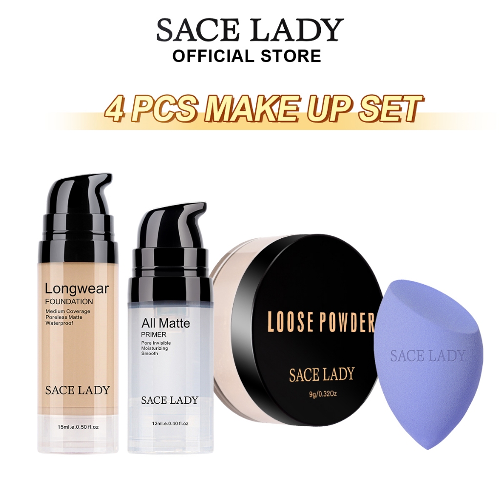 SACE LADY Makeup Set Full Coverage Foundation With Setting Powder