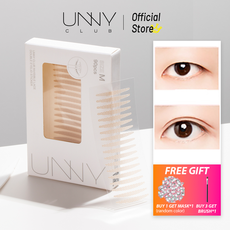 Unny Club Official Double Eyelid Stickers Seamless Natural Lace Invisible  Makeup S M L