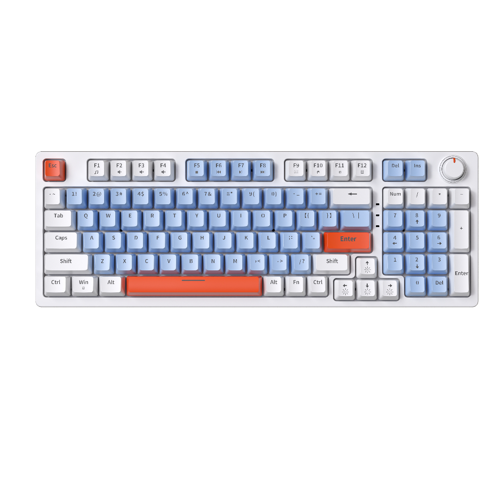 KA981/ZT104 Mechanical Keyboard Silver Switch Hot Swap Wired 104 Keys ...