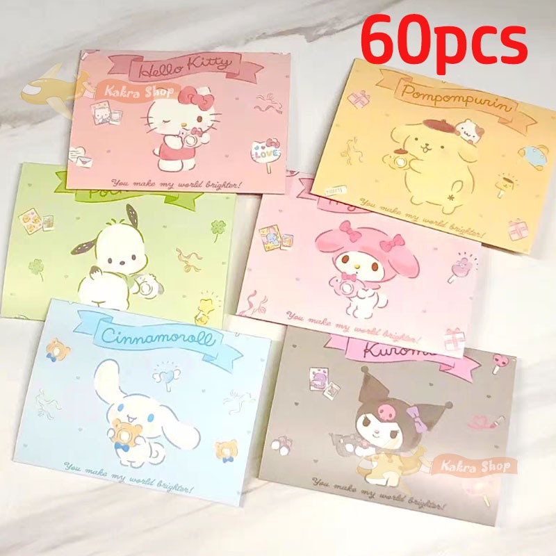 60pcs Kuromi Melody Cinnamoroll Greeting Card Student Thank You Gift ...