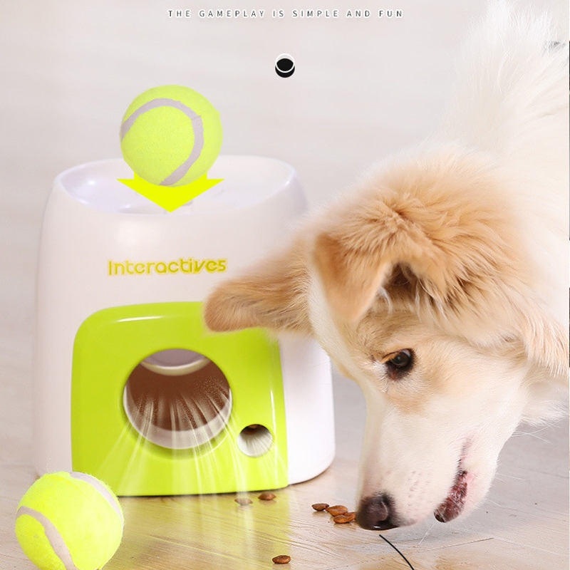 Pet Ball Launcher Toy Dog Tennis Food Reward Machine Thrower ...