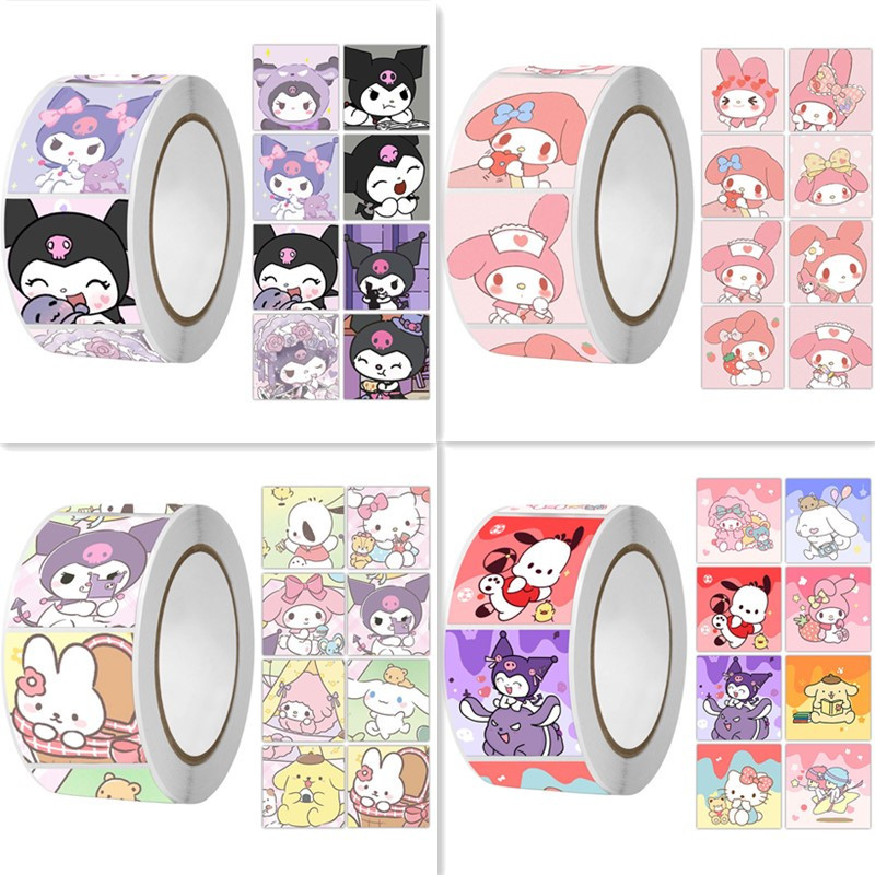 500pcs Sanrio Kuromi My Melody DIY Tapes Label sticker Gift Box Cute ...