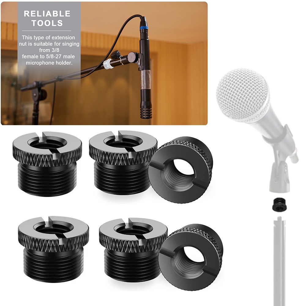 Filet&eacute; 3/8 5/8 Akozon Adaptateur Filet&eacute; Micro 3/8" Femelle Vers 5/8" M&acirc;le - Convertisseur Support Microphone Mic Stand Adapter