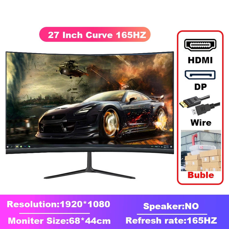 Monitor 27 Inch 165HZ Curve 24 Inch PC Computer Flat Moniter 32 Inch ...