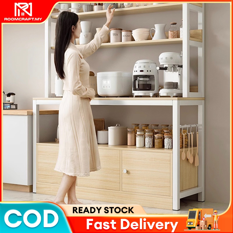 5 Layer Kitchen Rack Cabinet Organizer Storage Rack Steel Kitchen Heavy ...